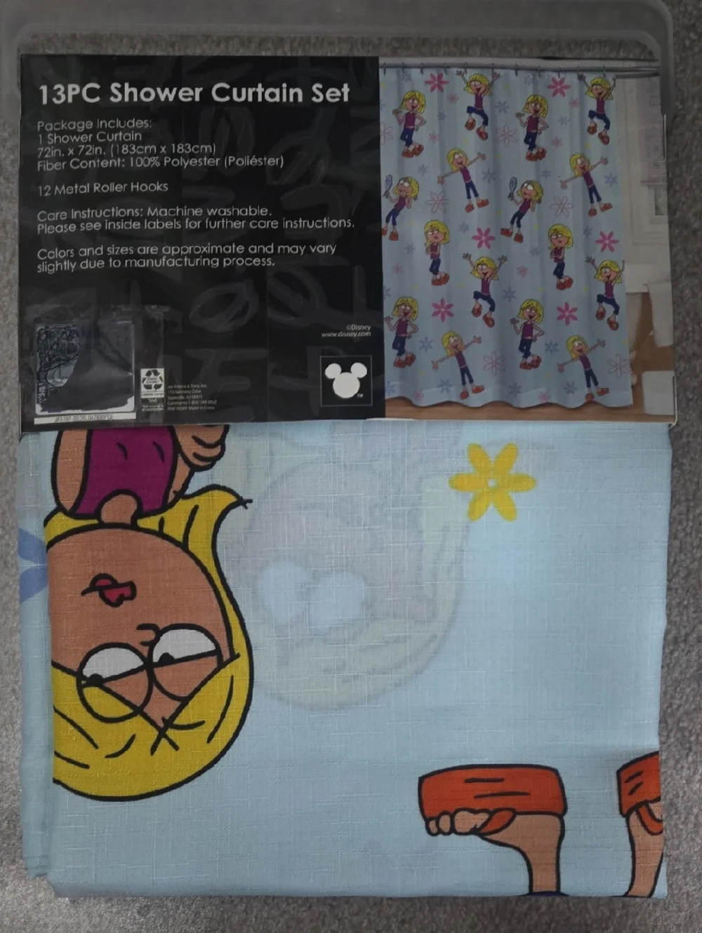 NWT Disney Lizzie McGuire 13 Piece Shower Curtain Set